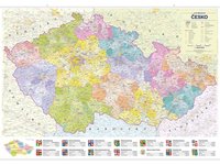 Česko – administrativní nástěnná mapa