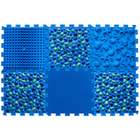 Masážní ortopedické podložky "Puzzle Mix" 6 modulů Modrý oblázek