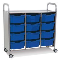 Laboratorní skříň Callero Plus, 12 hlubokých modrých přepravek