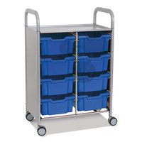 Laboratorní skříň Callero Plus, 8 hlubokých modrých přepravek