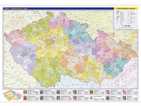Česko – administrativní nástěnná mapa