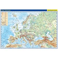 Evropa-příruční obecně zeměpisná a politická mapa