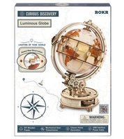 3D dřevěné mechanické puzzle Svítící glóbus