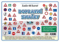 Sada 48 karet - dopravní značky A7 (10x7 cm)