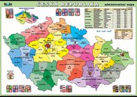 Česká republika - administrativní mapa A3 (42x30 cm), bez lišt