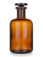 Láhev úzkohrdlá reagenční, hnědá se zabroušenou zátkou