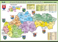 Slovenská republika - administrativní mapa A3 (42x30 cm), bez lišt