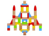 Stavební dřevěné kostky - barevné