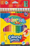 Trojhranné pastelky, 18 barev vč. fluorescenční žluté + ořezávátko - Colorino