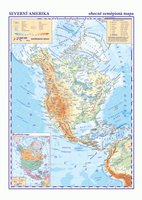 Severní a Střední Amerika-příruční obecně zeměpisná mapa