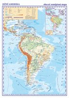 Jižní Amerika-příruční obecně zeměpisná mapa