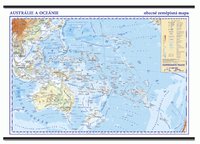 Austrálie, Oceánie-nástěnná obecně zeměpisná mapa