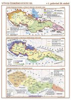 Vývoj českého státu  III.  1.polovina 20.století - nástěnná mapa