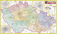 Česká republika PSČ - nástěnná mapa
