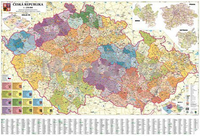 Česká republika administrativní obří - nástěnná mapa