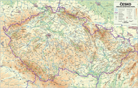Česká republika obecně zeměpisná - nástěnná mapa