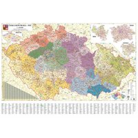 Nástěnná mapa ČR - PSČ, obří 200 x 140 cm, lamino + očka