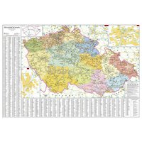 Nástěnná mapa - Česká republika, železniční 113 x 83 cm, lamino + 2 lišty