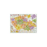 Nástěnná mapa ČR - administrativní, velká 160 x 110 cm, lamino + očka