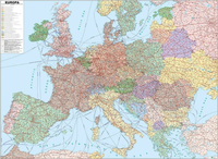 Evropa železniční - nástěnná mapa