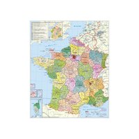 Nástěnná mapa - spediční Francie 96 x 120 cm, lamino + lišty