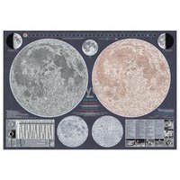 Nástěnná mapa - Měsíc 113 x 83 cm, lamino + lišty