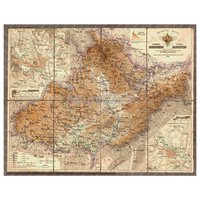 Nástěnná mapa - Morava a Slezsko 1883 - nástěnná mapa 90 x 70 cm, lamino + lišty