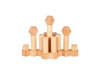 Přírodní dřevěná ekologická stavebnice bloky Goki (75 ks)