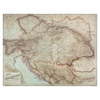 Nástěnná mapa - Rakousko-Uhersko 88 x 70 cm, lamino + lišty