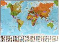 Svět politický malý - nástěnná mapa