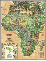 Afrika National Geographic Executive - nástěnná mapa