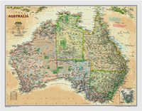 Austrálie National Geographic Executive - nástěnná mapa