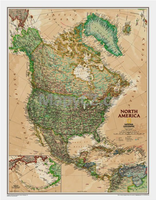 Severní Amerika National Geographic Executive - nástěnná mapa