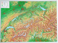 Švýcarsko - plastická mapa