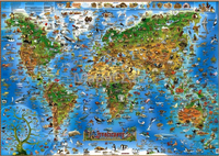 Dětská nástěnná mapa živočichové světa