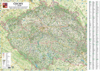 Čechy - obří nástěnná mapa