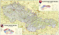 Česká a Slovenská republika - nástěnná mapa