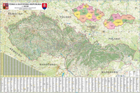 Česká a Slovenská rep. silniční obří - nástěnná mapa