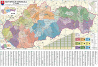 Slovenská republika administrativní - nástěnná mapa