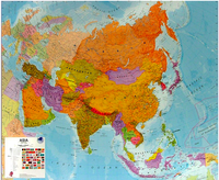 Asie - nástěnná mapa 120 x 100 cm, lamino + lišty