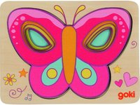 Vkládací dřevěné puzzle motýl - skládej podle velikostí