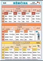 Němčina - určitý a neurčitý člen A3 (42x30 cm), bez lišt