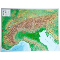 Plastická mapa Alpy 80 x 60 cm