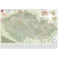 Nástěnná mapa - Česká republika silniční obří,  200 x 132 cm, lamino + očka