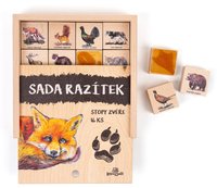 Dětská razítka 16 kusů - Stopy zvěře