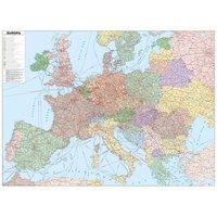 Nástěnná mapa - Evropa železniční  140 x 100 cm, lamino + 2 lišty