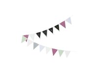 Girlanda s vlaječkami z tvrdého kartonu k vlastnímu popisu