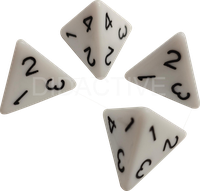 Sada čtyřstěnných hracích kostek