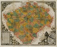 Nástěnná mapa - království České 1883,   120 x 100 cm, lamino + lišty