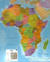 Nástěnná mapa - Afrika 100 x 120 cm, lamino + 2 lišty